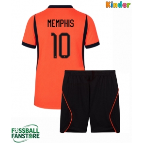 Niederlande Memphis Depay #10 Replik Heimtrikot Kinder WM 2026 Kurzarm (+ Kurze Hosen)